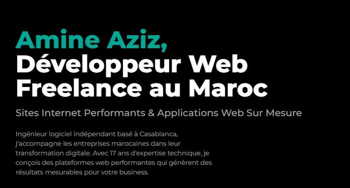 Développeur web au Maroc : les avantages de faire appel à Amine Aziz