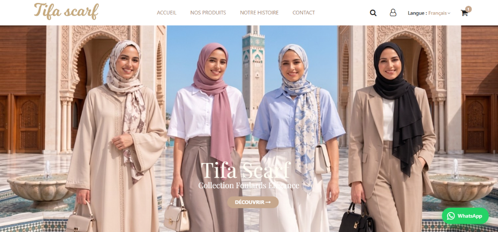 Tifa Scarf - E-commerce PrestaShop Foulards & Hijabs de Luxe au Maroc